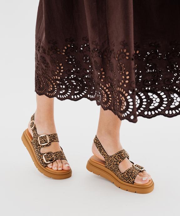 Sandales plateformes imprimé léopard femme  vue1 - 5 MILES - GEMO