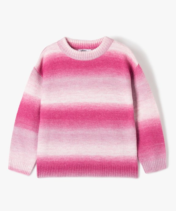 Pull fille à rayures en dégradé de couleurs vue1 - GEMO (ENFANT) - GEMO