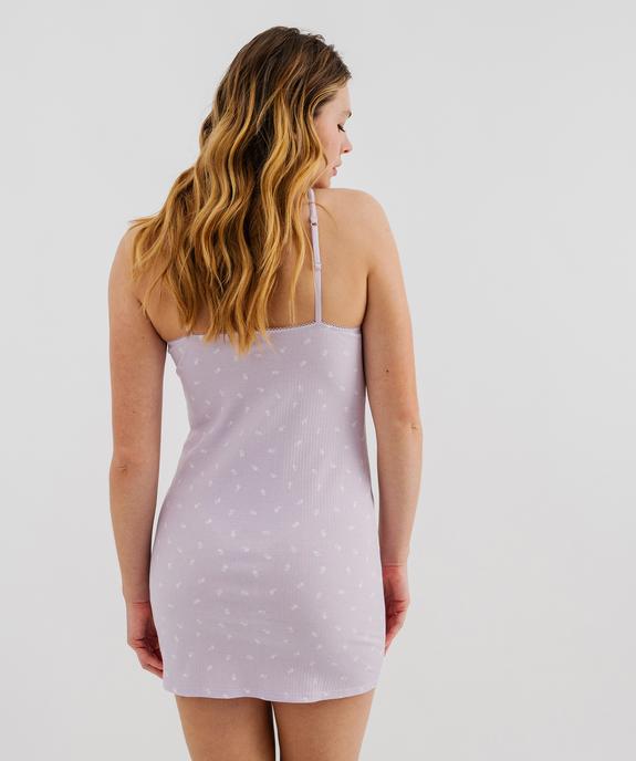 Nuisette en maille côtelée de coton stretch femme vue3 - GEMO 4G FEMME - GEMO