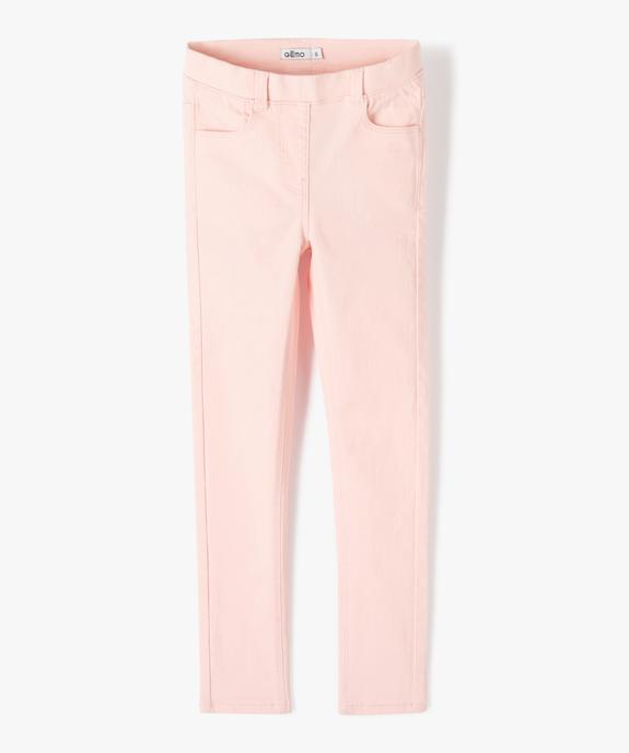 Pantalon skinny uni à taille élastiquée fille vue1 - GEMO 4G FILLE - GEMO