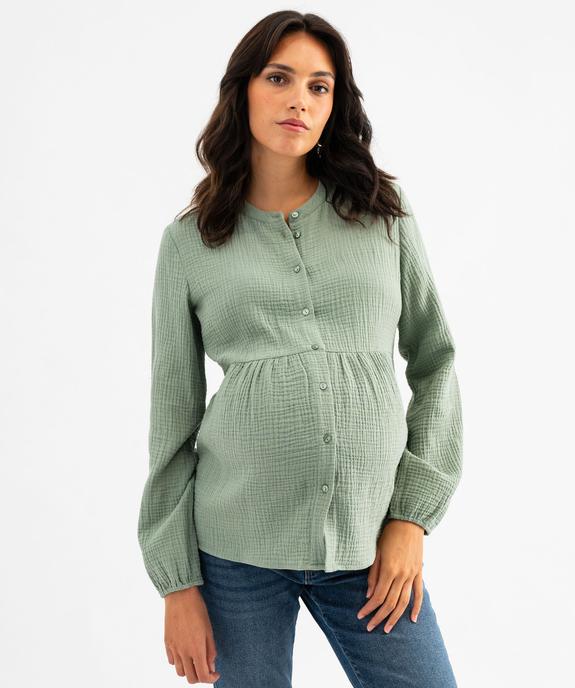 Blouse de grossesse manches longues en gaze de coton vue2 - GEMO (MATER) - GEMO