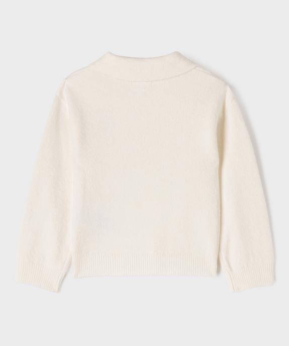 Pull à col chemise avec motif brodé fille vue3 - GEMO (ENFANT) - GEMO