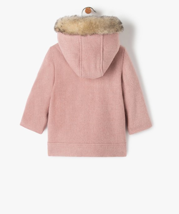 Manteau bébé fille doublé à capuche vue4 - GEMO 4G BEBE - GEMO
