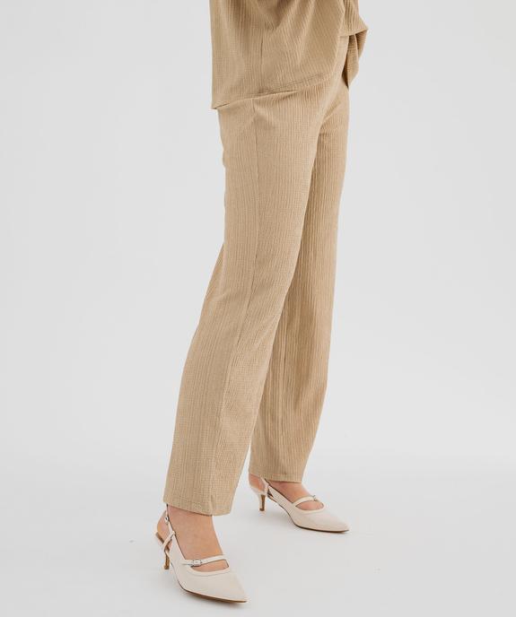 Pantalon large en maille texturée et extensible femme vue1 - GEMO(FEMME PAP) - GEMO
