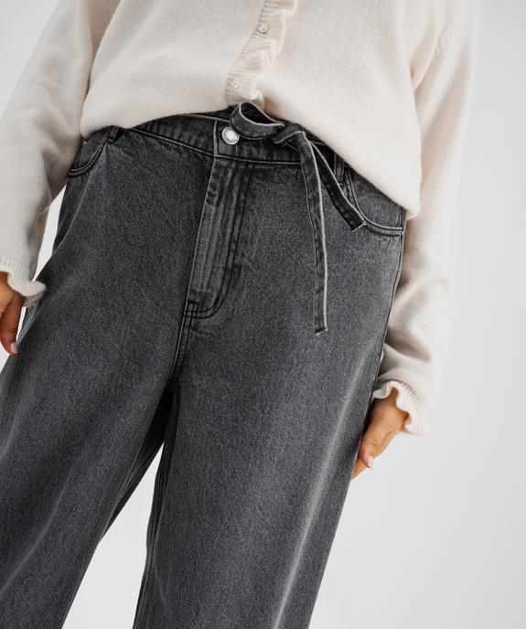 Jean wide leg taille haute avec ceinture à nouer femme grande taille vue2 - GEMO 4G GT - GEMO