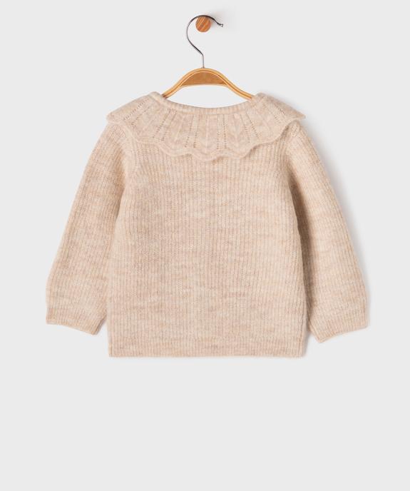 Gilet en maille fantaisie avec large col Claudine bébé fille - LuluCastagnette vue3 - LULUCASTAGNETTE - GEMO