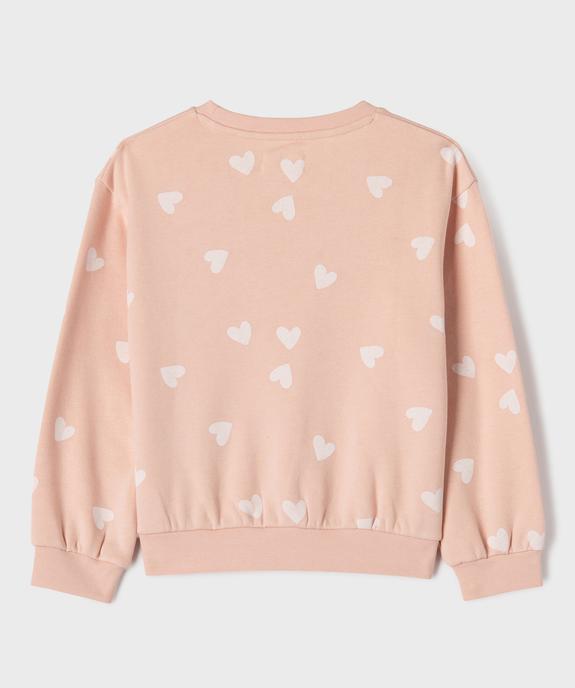 Sweat imprimé  intérieur molletonné fille vue3 - GEMO 4G FILLE - GEMO