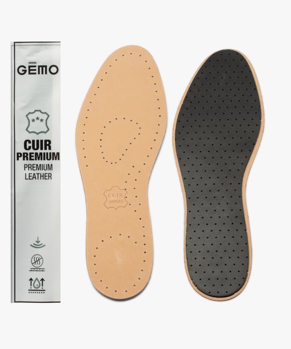 Semelles cuir basane sur charbon vue2 - GEMO(ENTRETIEN) - GEMO