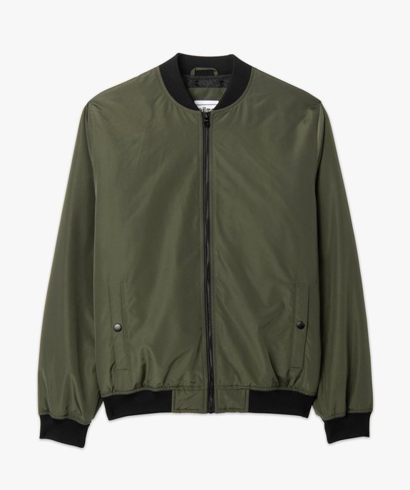 Blouson homme rembourré avec finitions bord-côte vue4 - GEMO 4G HOMME - GEMO