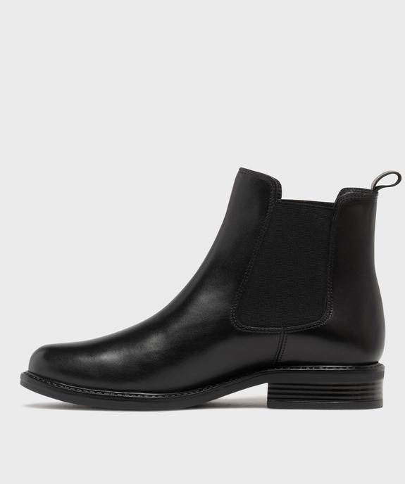 Chelsea boots en cuir lisse uni femme - Tanéo - TANEO Chelsea boots en cuir lisse uni femme - Tanéo vue3 - TANEO - GEMO