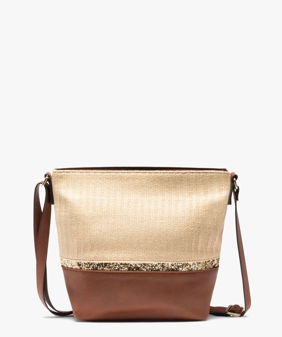 Sac bandoulière femme multimatière à paillettes vue1 - GEMO (ACCESS) - GEMO