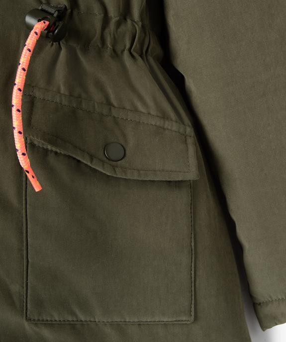 Parka fille chaude et déperlante toucher peau de pêche vue2 - GEMO 4G FILLE - GEMO