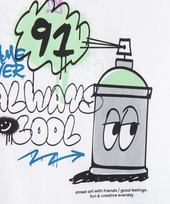 Tee-shirt manches courtes imprimé street art garçon vue3 - GEMO 4G GARCON - GEMO