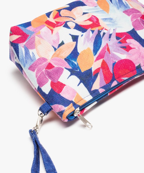 Sac de plage à motif feuillage avec pochette zippée amovible vue4 - GEMO (ACCESS) - GEMO