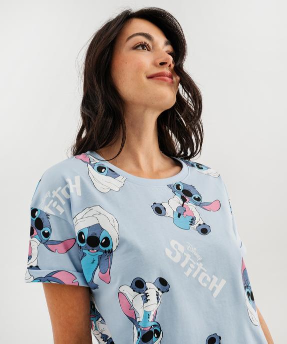 Chemise de nuit manches courtes à motifs Stitch femme - Disney vue3 - LILO & STITCH - GEMO