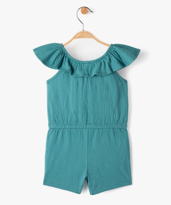 Combishort bébé fille avec volant sur le col vue4 - GEMO(BEBE DEBT) - GEMO