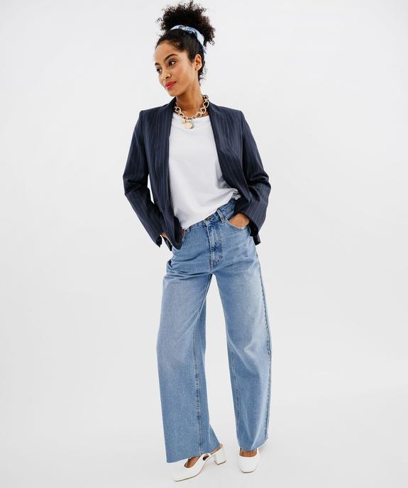 Veste blazer à rayures sans boutons femme vue4 - GEMO(FEMME PAP) - GEMO