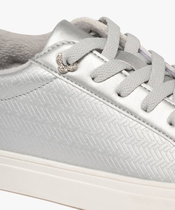 Baskets femme fourrées avec dessus métallisé et à semelle blanche vue7 - FOLLOW ME G4G - GEMO