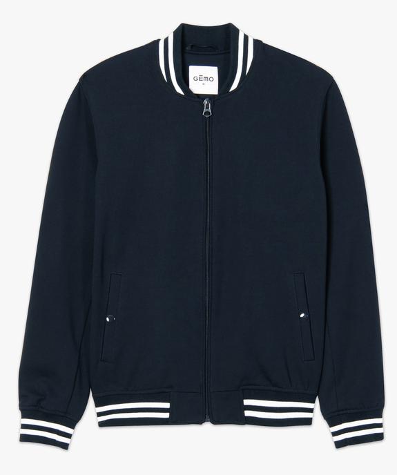 Blouson homme teddy à finition rayée vue4 - GEMO (HOMME) - GEMO