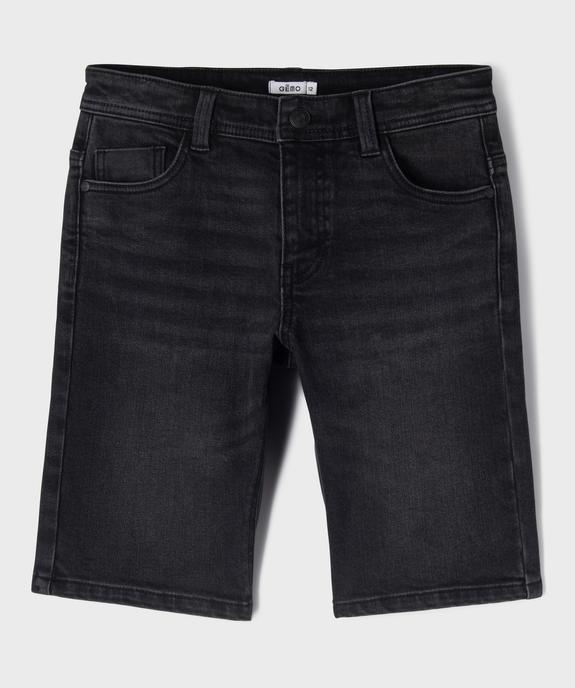 Bermuda en jean stretch coupe slim taille ajustable garçon vue1 - GEMO (JUNIOR) - GEMO