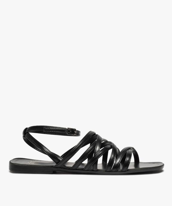 Sandales femme à talon plat et fines brides entrelacées vue1 - GEMO (CASUAL) - GEMO