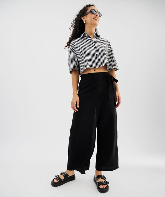 Pantacourt portefeuille large et fluide femme vue4 - GEMO 4G FEMME - GEMO