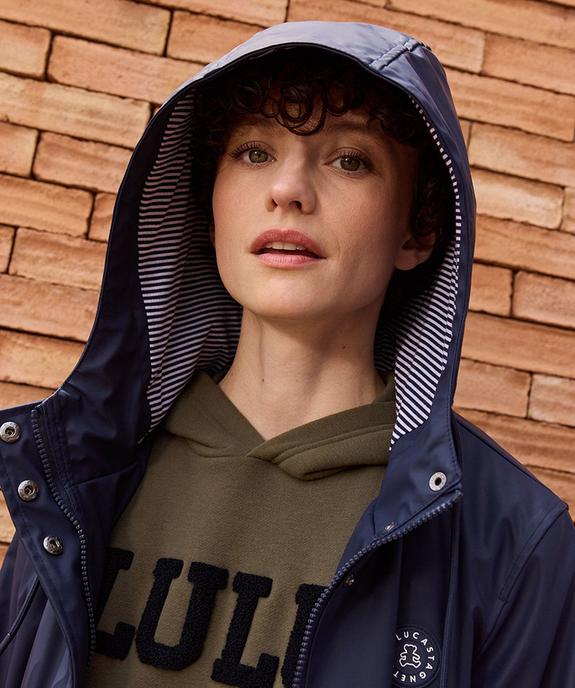 Imperméable déperlant à capuche rayée femme - LuluCastagnette vue6 - LULUCASTAGNETTE - GEMO