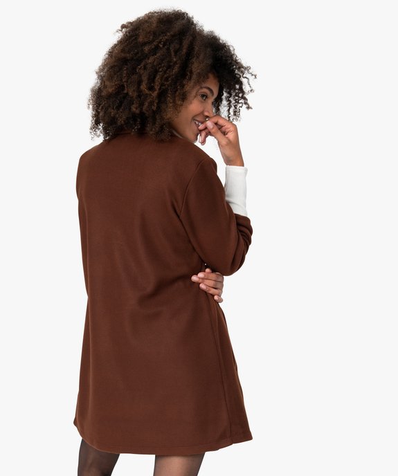 Manteau court femme en matière extensible et grand col vue3 - GEMO(FEMME PAP) - GEMO