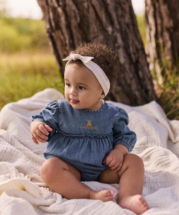 Ensemble 2 pièces barboteuse et bandeau bébé fille - LuluCastagnette vue6 - LULUCASTAGNETTE - GEMO