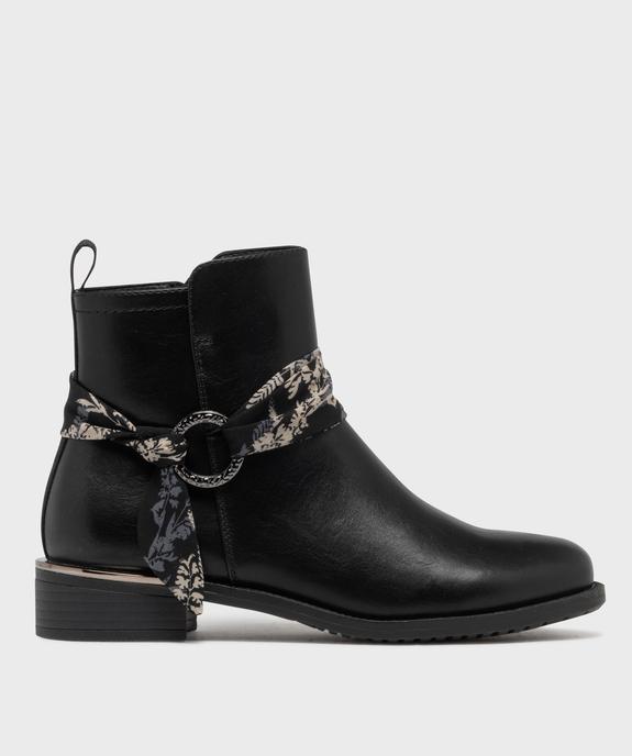 Boots zippées à bride foulard femme vue1 - EMILIA ROSA - GEMO