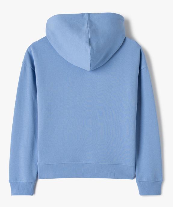 Sweat fille pastel à capuche intérieur molletonné vue4 - GEMO (JUNIOR) - GEMO