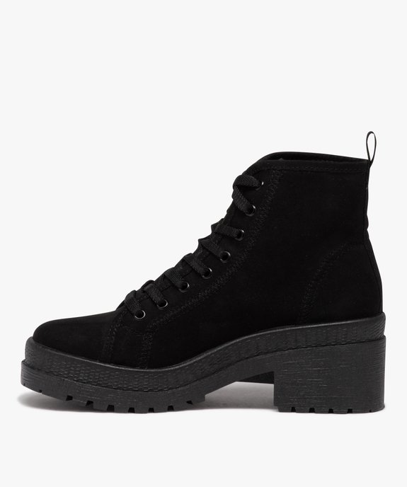 Tennis femme mid-cut en toile unie à talon et semelle crantée vue3 - GEMO (SPORTSWR) - GEMO