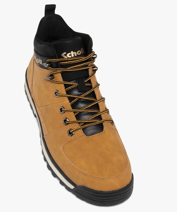 Boots homme montantes à lacets ronds bicolores sportswear - Schott vue6 - SCHOTT - GEMO