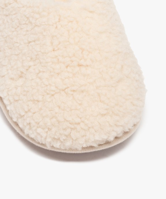 Chaussons femme mules plates unies en textile sherpa vue6 - GEMO 4G FEMME - GEMO