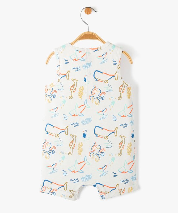 Combishort bébé sans manches imprimé animaux marins vue3 - GEMO(BEBE DEBT) - GEMO