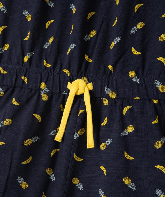 Combishort fille à manches courtes avec col et taille élastique vue2 - GEMO (ENFANT) - GEMO