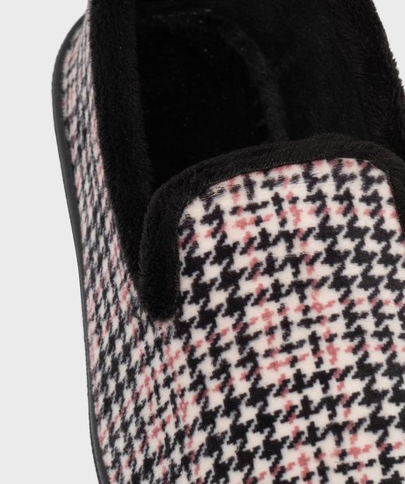 Chaussons femme pantoufles confort à motif Vichy vue12 - G'FLEX - GEMO