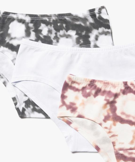 Shorties en coton effet tie and dye fille (lot de 3) vue2 - GEMO 4G FILLE - GEMO