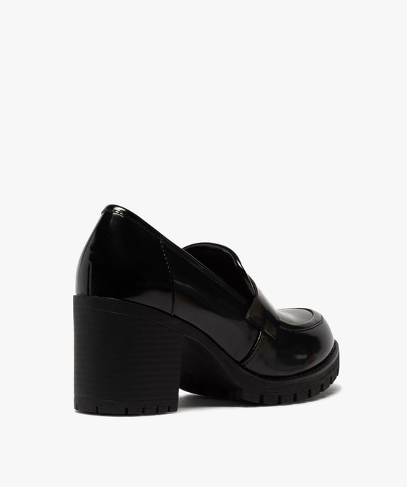 Mocassins femme unis à talon carré et semelle crantée vue4 - GEMO(URBAIN) - GEMO