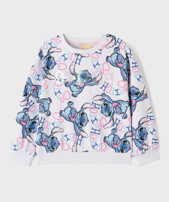Sweat molletonné imprimé Stitch fille - Disney vue1 - LILO & STITCH - GEMO