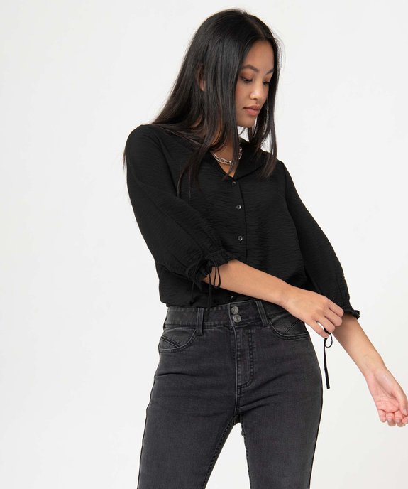 Chemise femme en matière texturée avec manches 3/4 vue1 - GEMO(FEMME PAP) - GEMO