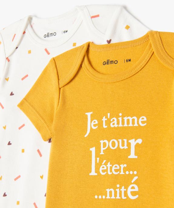 Body bébé à manches courtes et col américain (lot de 2) vue2 - GEMO 4G BEBE - GEMO