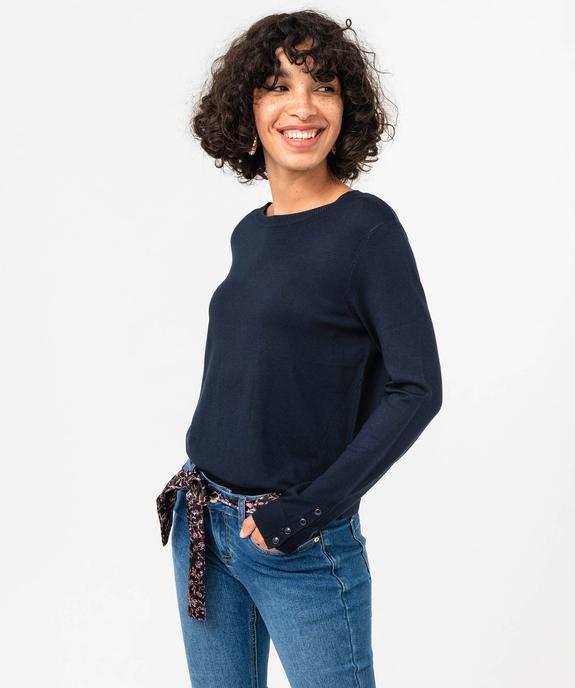 Pull à col rond en maille fine femme vue1 - GEMO 4G FEMME - GEMO