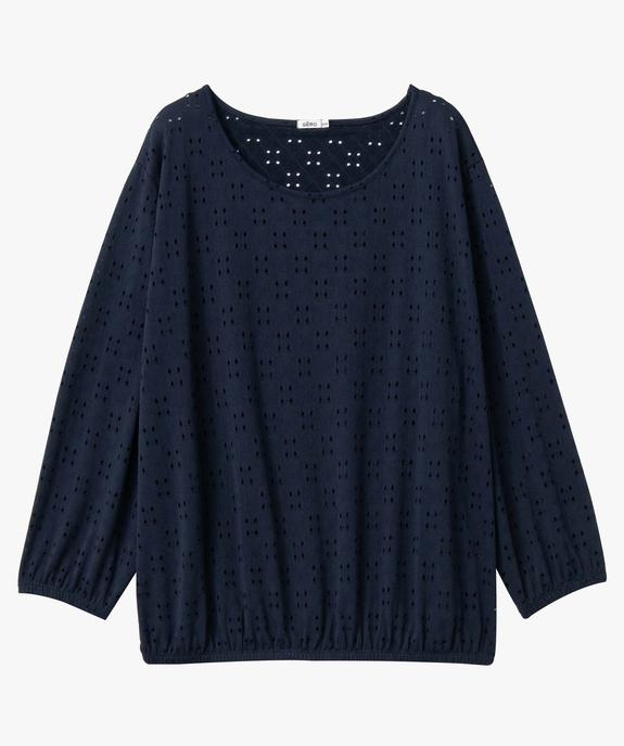 Tee-shirt femme grande taille ajouré à manches 3/4 vue4 - GEMO (G TAILLE) - GEMO