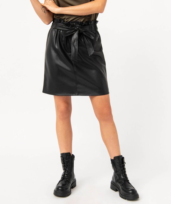 Jupe courte en synthétique cuir imitation femme vue1 - GEMO(FEMME PAP) - GEMO