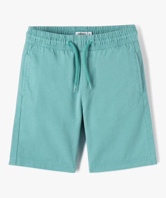 Bermuda garçon en twill avec taille élastique vue2 - GEMO 4G GARCON - GEMO