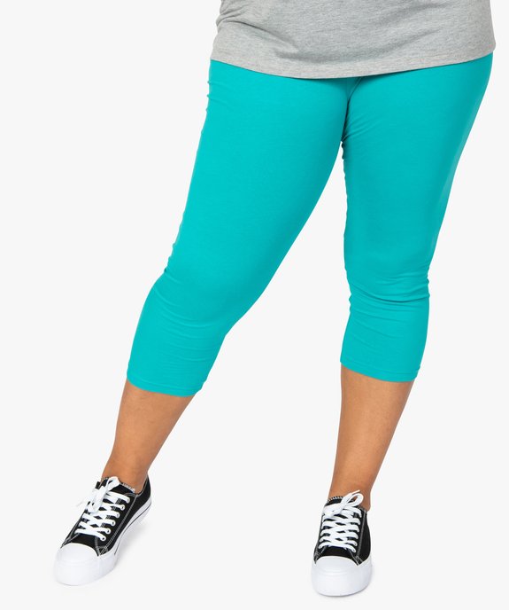 Pantacourt femme grande taille en maille unie et taille élastiquée vue1 - GEMO 4G GT - GEMO