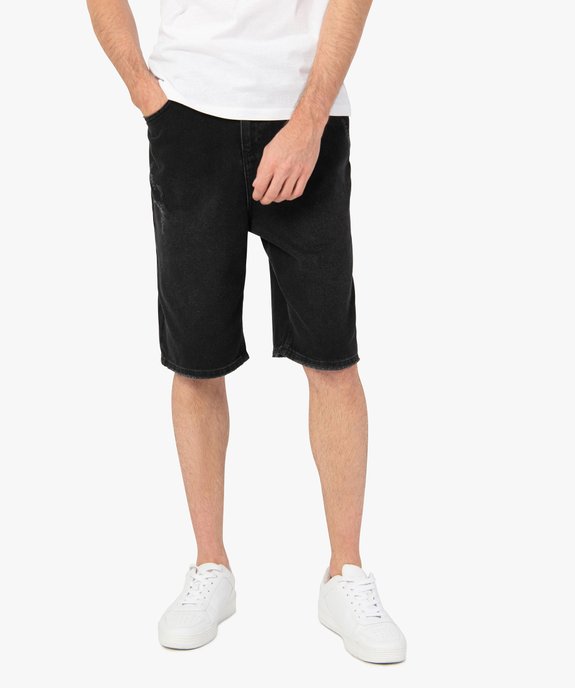 Bermuda en jean pour homme effet patiné vue1 - GEMO (HOMME) - GEMO