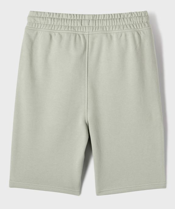 Bermuda uni en maille French Terry avec ceinture ajustable garçon vue3 - GEMO 4G GARCON - GEMO