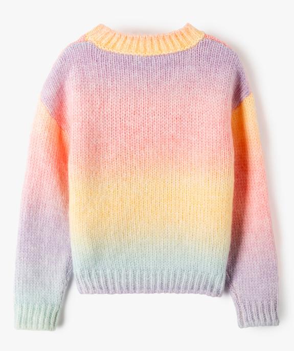 Pull fille à col rond en grosse maille vue4 - GEMO (ENFANT) - GEMO